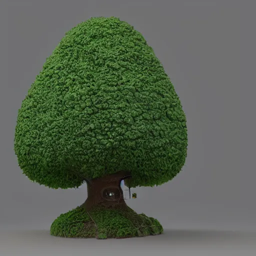 Image similar to a chubby cute tree, 3 d illustration, isometric, 1 0 0 mm, octane render, studio lighting