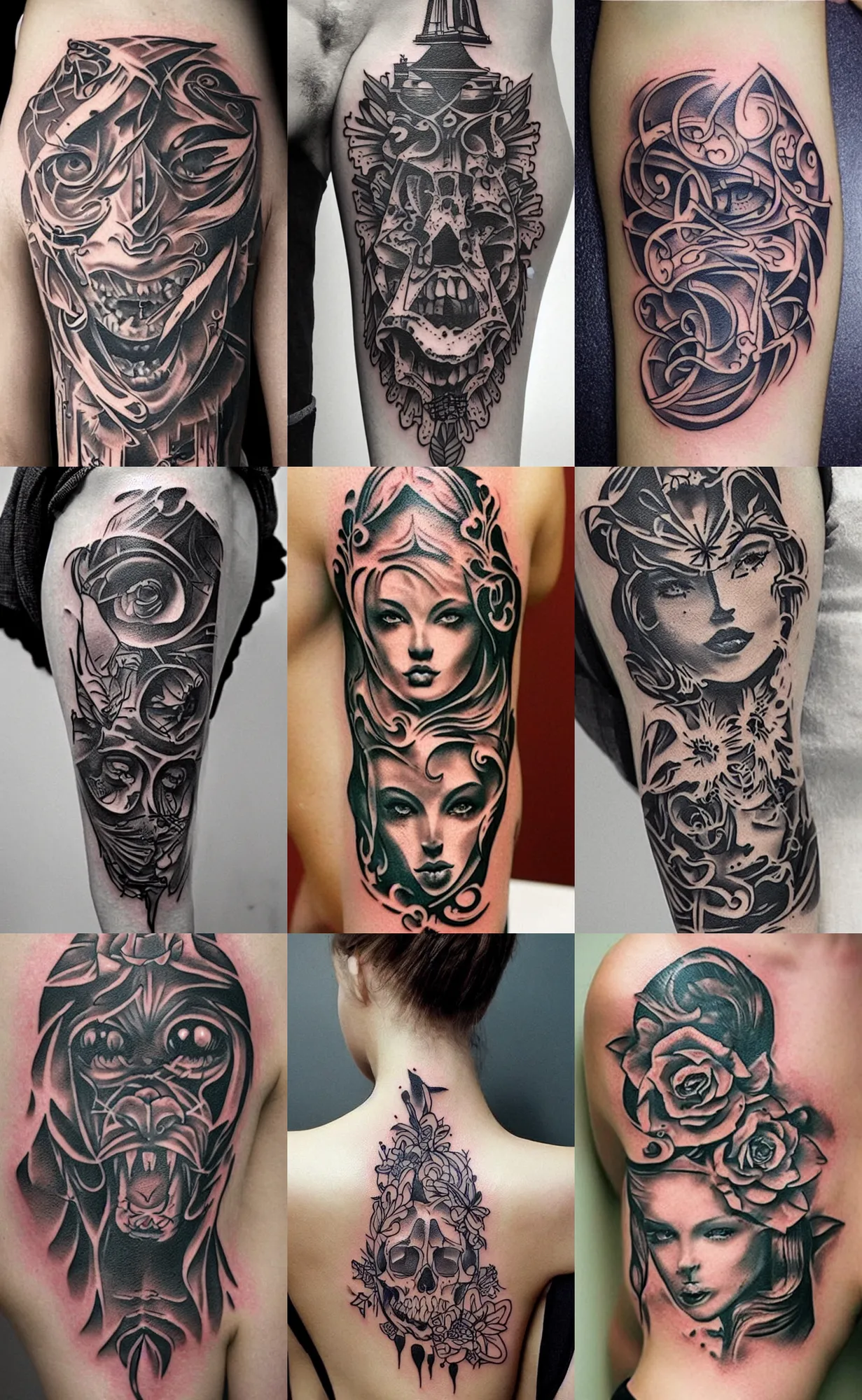 Tattoo completely new Concept mad amazing biomechanical | Stable Diffusion