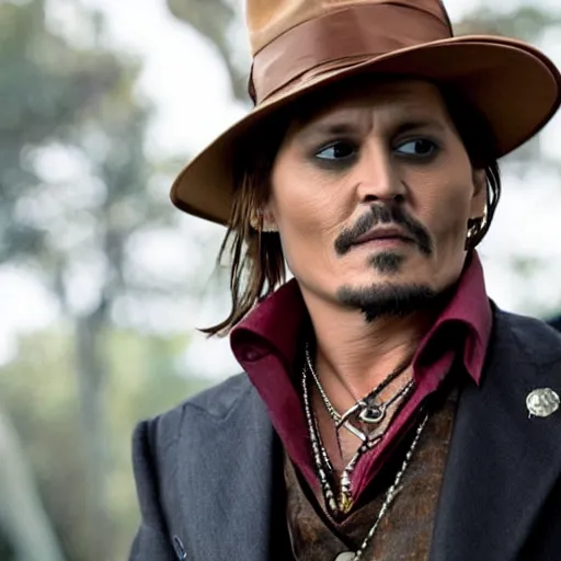 Image similar to johnny depp starring in the movie dog man face, movie still, 8 k