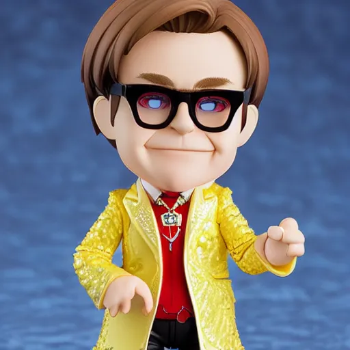 Image similar to elton john, nendoroid, figurine, detailed product photo