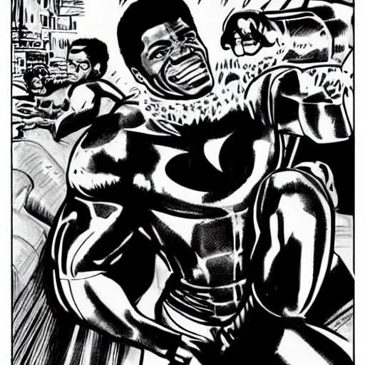 Image similar to James Brown comic book style, Stan lee, jack kirby