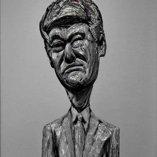 Prompt: trump by giacometti