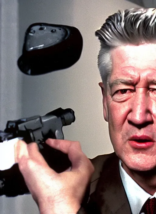 Image similar to screenshot of david lynch in goldeneye 6 4 for nintendo 6 4, n 6 4