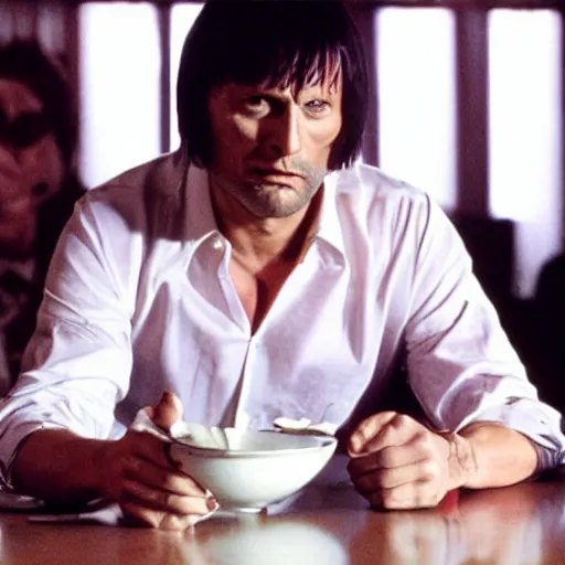 Image similar to Mads Mikkelsen starring in Pulp Fiction