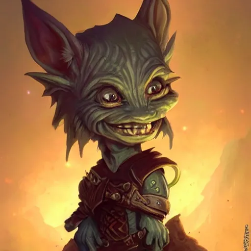 Prompt: cute little goblin cowboy, tiny, small, miniature animal, baby animal, short, pale black armor, cute and adorable, pretty, beautiful, dnd character art portrait, matte fantasy painting, deviantart artstation, by jason felix by steve argyle by tyler jacobson by peter mohrbacher, cinematic lighting