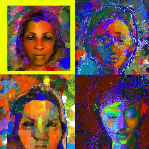 Prompt: A collection of pieces of art made with Artificial Intelligence, art by Sandra Pelser, Bryen Sly