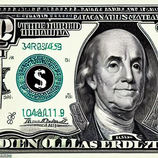 Prompt: an intricately detailed new dollar bill design featuring a portrait of Thomas the Tank Engine