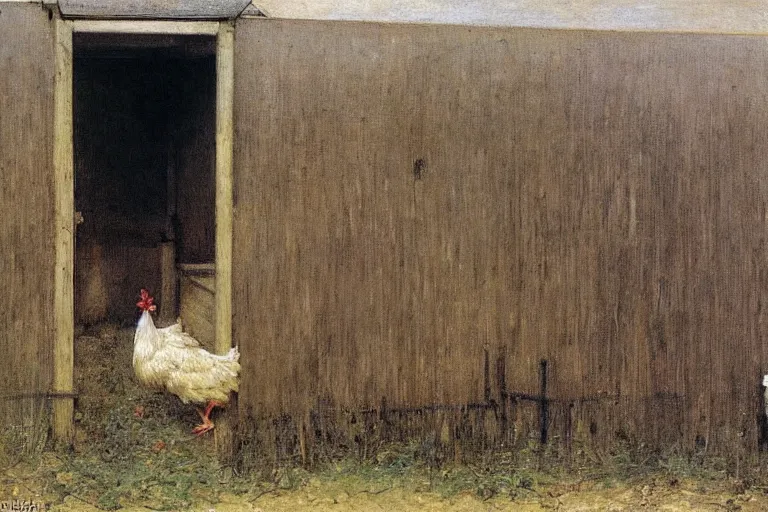 Prompt: chicken coup by walter langley, ( ( ( rothko ) ) )