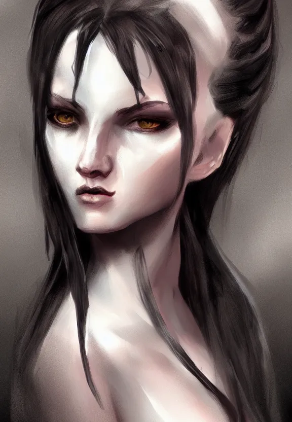 Image similar to high dark fantasy female character portrait realistic concept art by