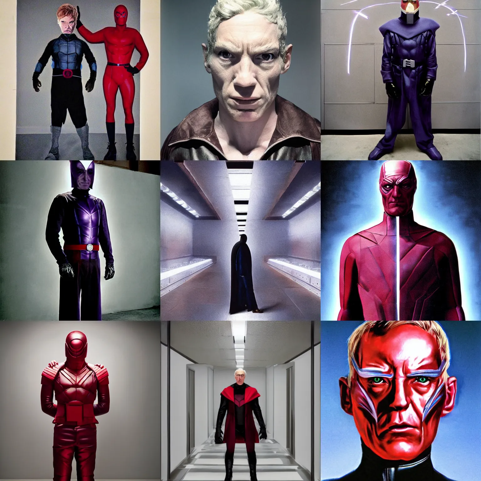 Prompt: Magneto fully costumed from the X-Men by Gottfried Helnwein