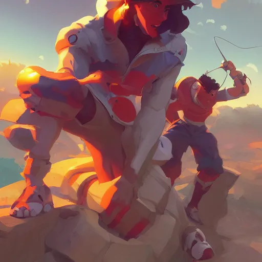 Image similar to hero world 3 do interactive multiplayer, behance hd by jesper ejsing, by rhads, makoto shinkai and lois van baarle, ilya kuvshinov, rossdraws global illumination