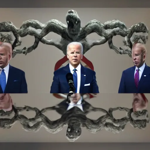 Image similar to A hydra with Joe Biden's heads