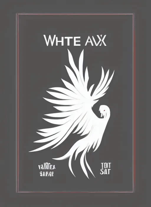 Prompt: white phoenix on salt mountain simple background simplified design geometric graphic design charles jeffrey style