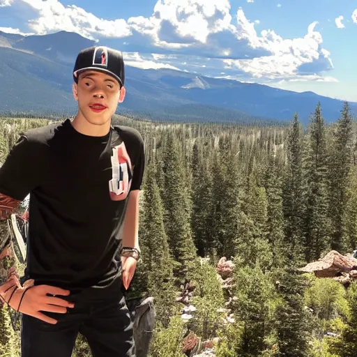 Image similar to pete davidson in colorado mountains in the background