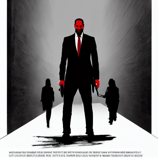 Image similar to john wick as agent 47, artstation hall of fame gallery, editors choice, #1 digital painting of all time, most beautiful image ever created, emotionally evocative, greatest art ever made, lifetime achievement magnum opus masterpiece, the most amazing breathtaking image with the deepest message ever painted, a thing of beauty beyond imagination or words, 4k, highly detailed, cinematic lighting