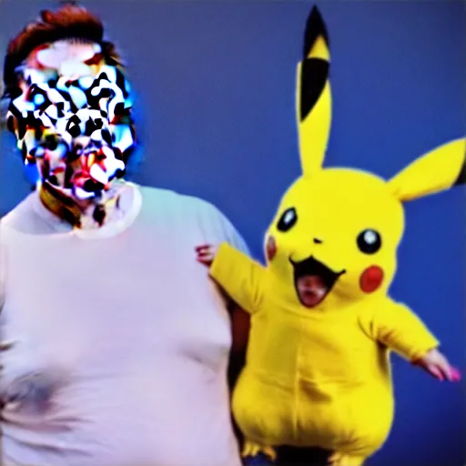 Image similar to elon musk with a pikachu costume