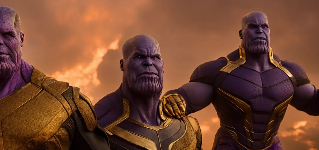 Image similar to a very high resolution image from a new movie. thanos, photorealistic, photography, directed by wes anderson