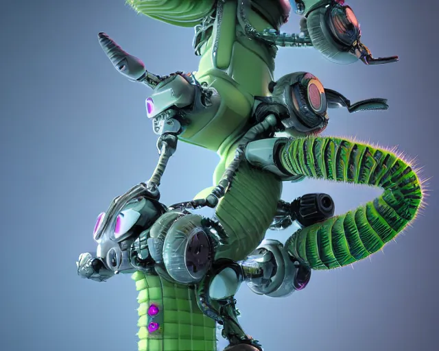 Image similar to Close-up shot.3d hard surface design, octane rendered, robotic bionic Technical, robotic Cactus design, hardops, Bionic Arms and eyes, artstation trending, wow, 8k, in style of Moebius, Android Jones