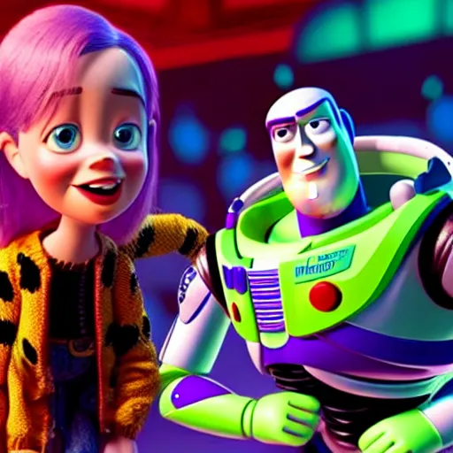 Image similar to billie eilish in the movie toy story