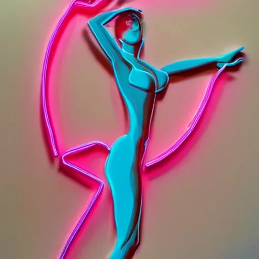 Image similar to 3 d neon art of a womens body, extremely detailed