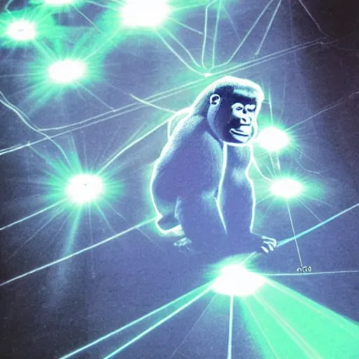 Image similar to laser beam projection of adult gorilla