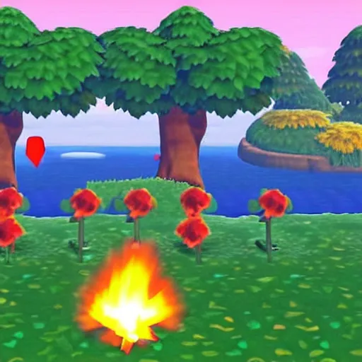 Image similar to picture of a nuclear explosion test in animal crossing new leaf