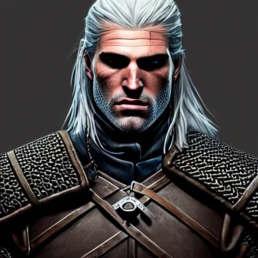 Image similar to Geralt of Rivia as GigaChad, GigaChad, 4k digital art, award-winning, masterpiece, cgsociety, artstation, hyperdetailed-n 9