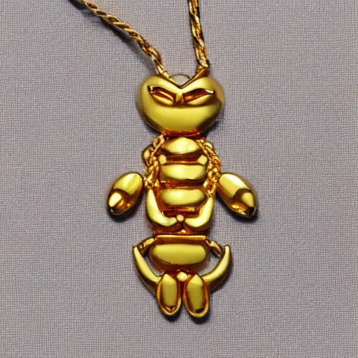 Image similar to hollowknight wearing gold chains