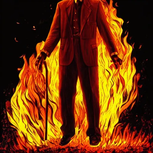 Image similar to a man on fire