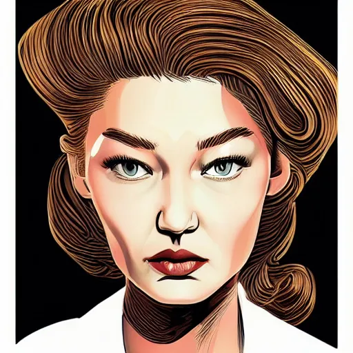 Image similar to “ gigi hadid retro minimalist portrait by jean giraud, moebius starwatcher comic, 8 k ”