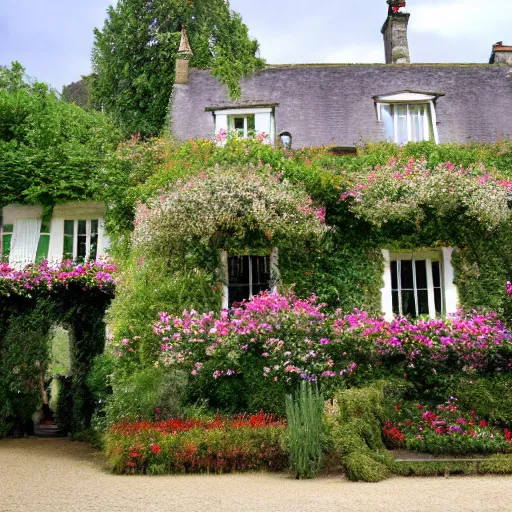 Image similar to the house of Claude Monet in the town of Giverny, France