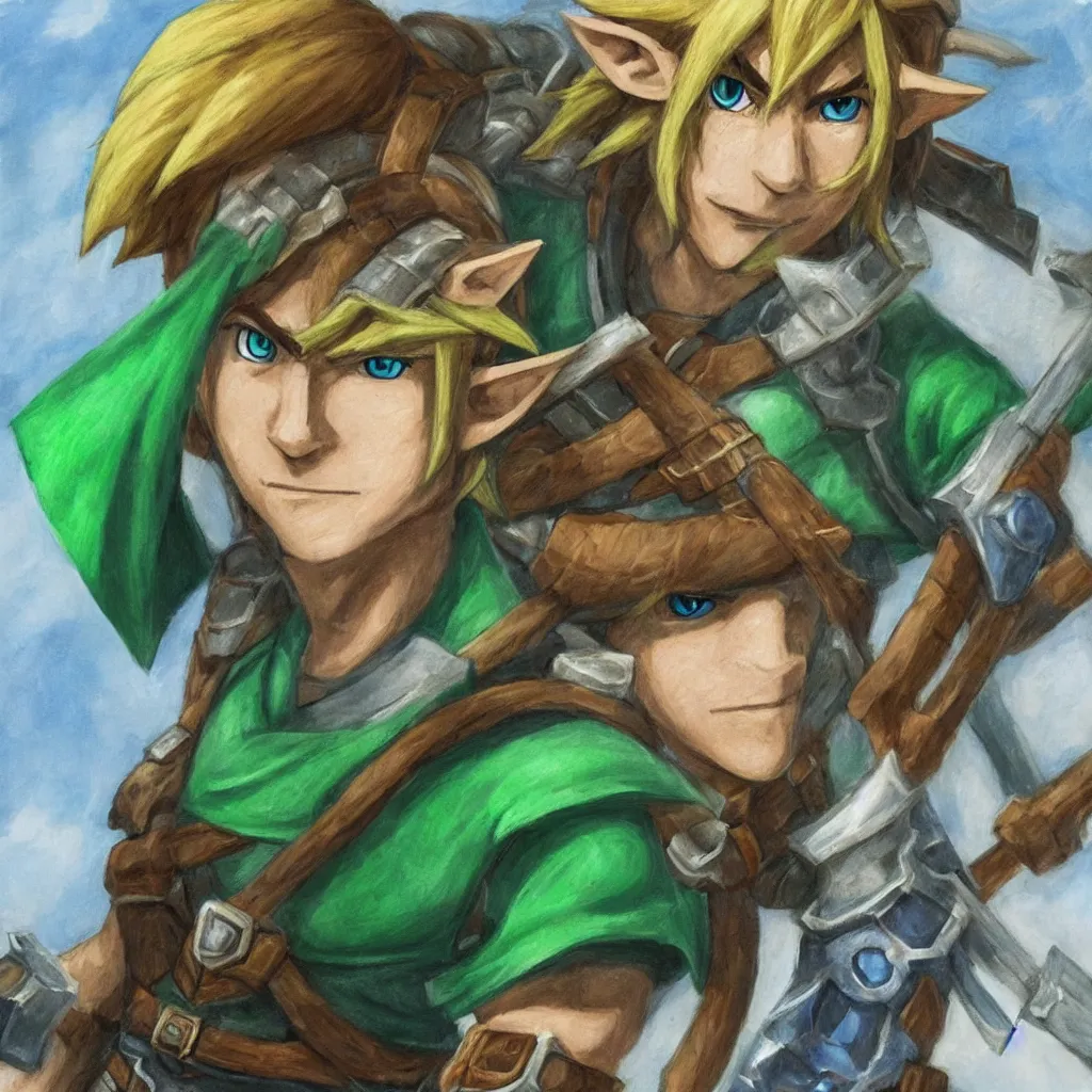 Image similar to a portrait of Link from the legend of Zelda