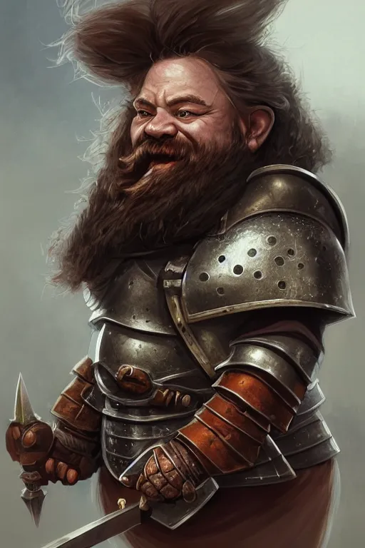 Image similar to dwarf knight portrait, highly detailed, d & d, fantasy, highly detailed, digital painting, trending on artstation, concept art, sharp focus, illustration, global illumination, ray tracing, realistic shaded, art by artgerm and greg rutkowski and fuji choko and viktoria gavrilenko and hoang lap