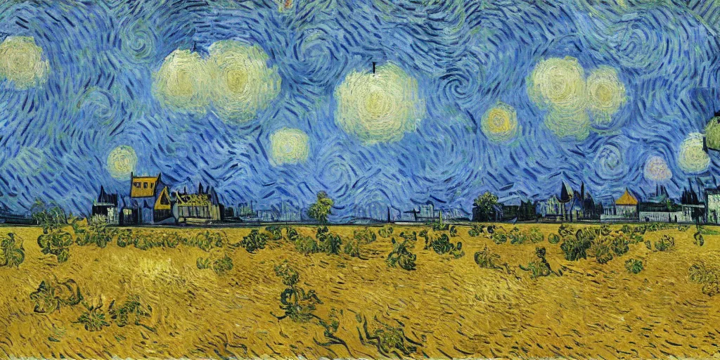 Prompt: sunny day by van gogh