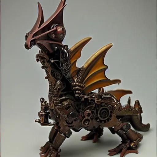 Image similar to steampunk dragon that transforms into a castle