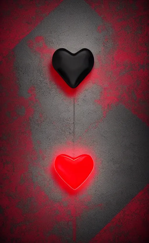 Image similar to a melting Roman numeral clock, behind a red and black gradient background, awith a black heart shaped on the top left corner and a black diamond card shape in the bottom right corner, dynamic lighting, photorealistic fantasy concept art, trending on art station, stunning visuals, cinematic, creative, ultra detailed