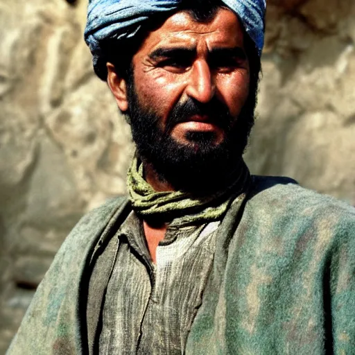 Image similar to Close up of a Kurdish shepherd wearing Kurdish clothes in a movie directed by Christopher Nolan, movie still frame, promotional image, imax 70 mm footage