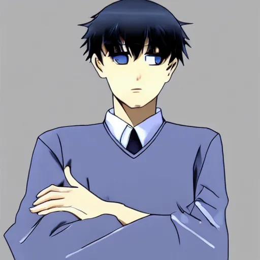 Prompt: shinji ikari but mentally stable