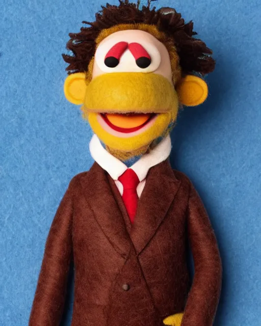 Image similar to adin ross as a muppet. highly detailed felt. hyper real photo. 4 k.