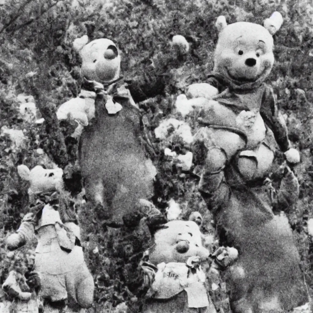 Image similar to winnie the pooh performing a nazi salute