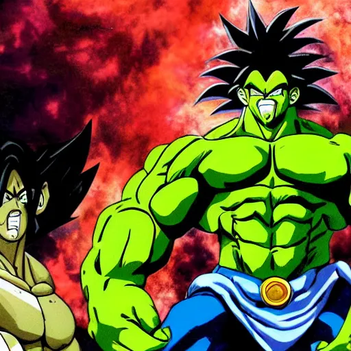 Image similar to broly and hulk