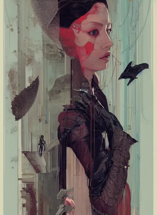 Image similar to clothed woman, eun emerging from renaissance italy into a cyberpunk mutiversal realm by conrad roset, nicola samuri, dino valls, m. w. kaluta, jakub rebelka, rule of thirds, seductive look, beautiful
