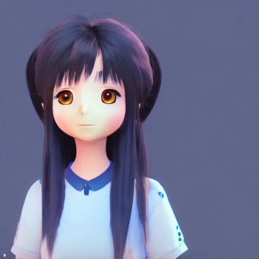 Prompt: a wholesome animation key shot of a girl with a raccoon tail and long dark blue hair, medium shot, studio ghibli, pixar and disney animation, sharp, rendered in unreal engine 5, anime key art by loish, bloom, dramatic lighting