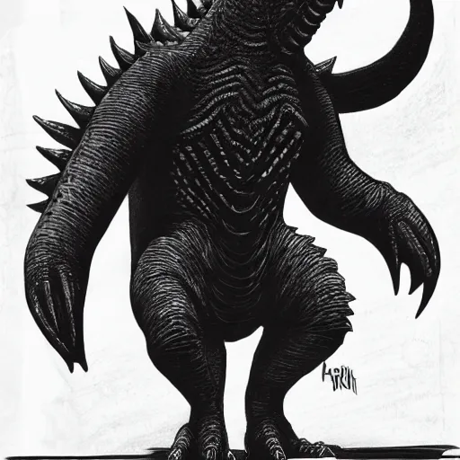 Image similar to concept art for a new kaiju monster for a godzilla move