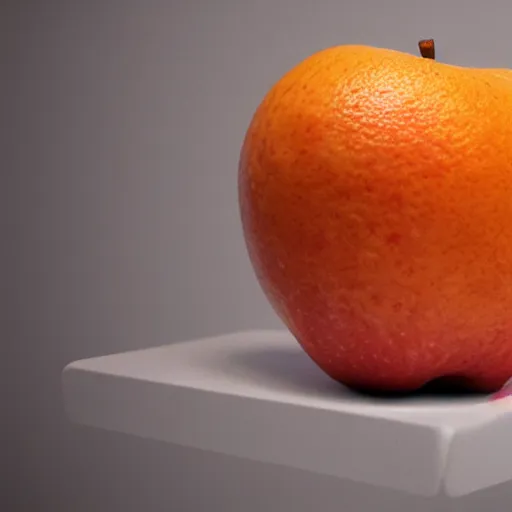 Prompt: an (apple) !orange! on a table, digital art, highly detailed, trending on artstation