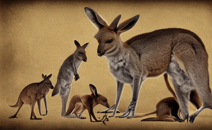 Image similar to a machine that creates kangaroos, digital art