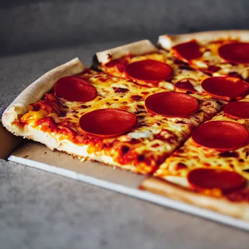 Prompt: a cheesy slice of pizza, professional photography, cinematography, 4 k, hd