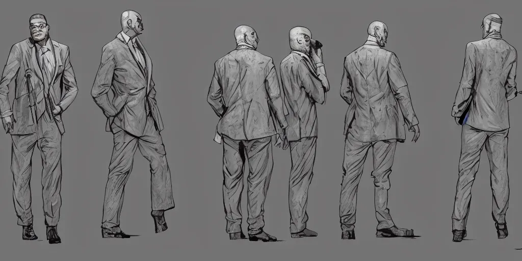 Image similar to goldfinger, character sheet, concept design, contrast, kim jung gi, greg rutkowski, zabrocki, karlkka, jayison devadas, trending on artstation, 8 k, ultra wide angle, pincushion lens effect