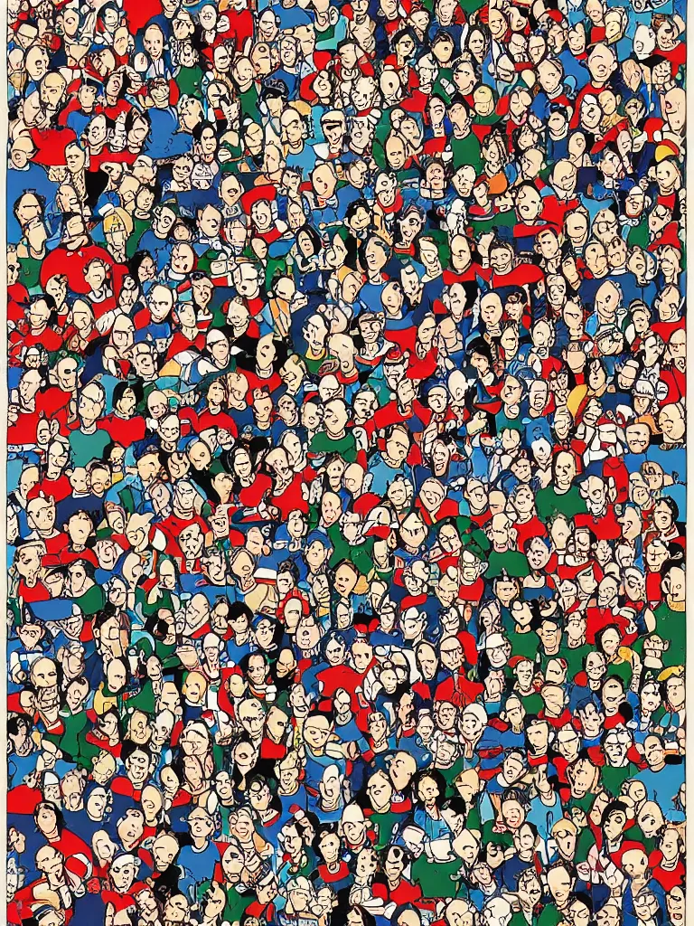 Prompt: Where's Waldo original page by Martin Handford