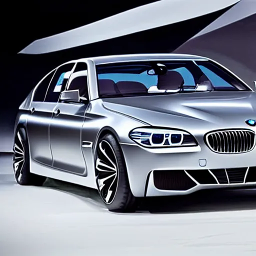 Prompt: futuristic BMW 535i from the year 2053